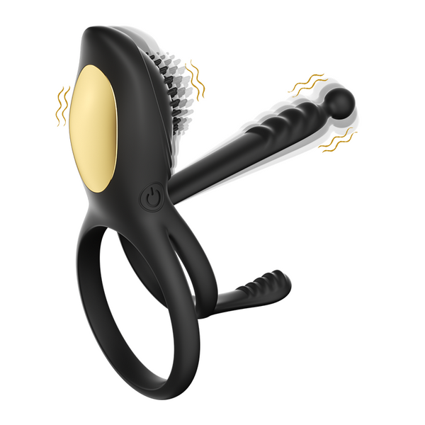 Anneau pénien vibrant avec vibrateur clitoridien