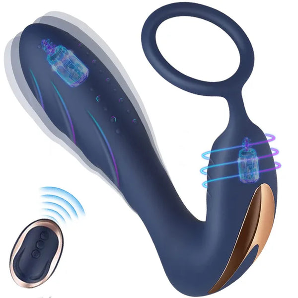 Anneau pénien et masseur de prostate - Jouet en silicone pour retarder l'éjaculation