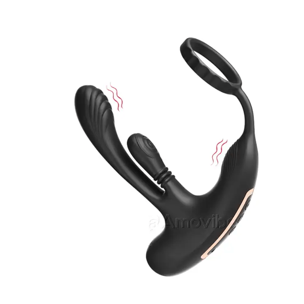 Stimulateur de prostate avec fonction rotative et triple vibration