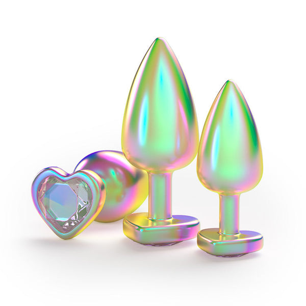 Ensemble de plugs anaux métalliques Sparkling Heart