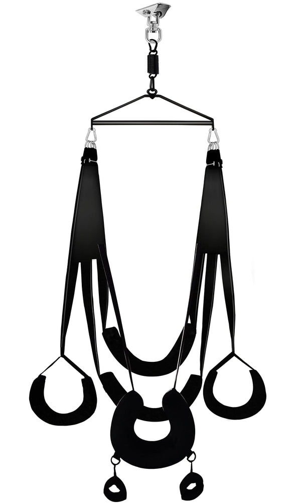 360° Spinning Sex Swing – Sturdy Stand & Plush Sling for CoupBalançoire sexuelle confort ultime – Rotation à 360° & fixation sécurisée au plafondles