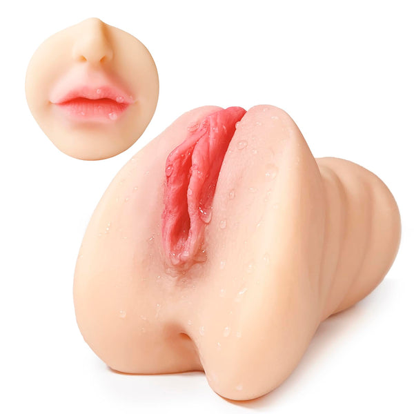 Masturbateur masculin réaliste avec lèvres ultra-réalistes – Plaisir multifonction 3-en-1