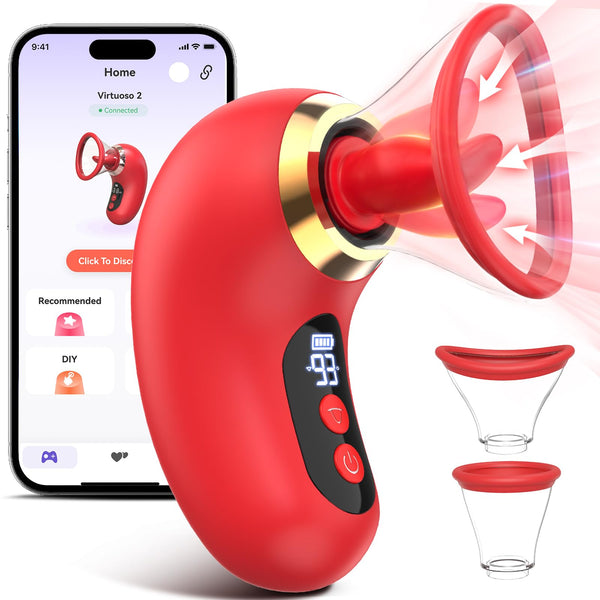 Vibromasseur 5 en 1 Rose pour femmes - Succion, léchage et stimulation du point G