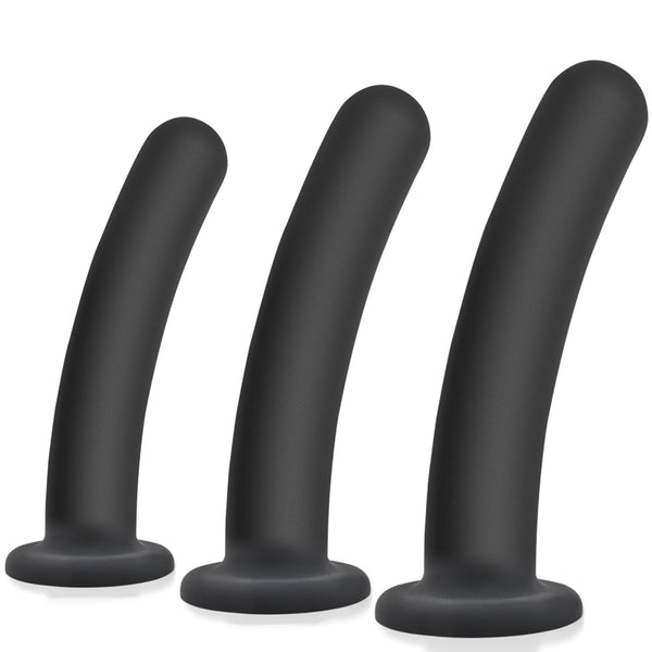 Ensemble de plugs anaux en silicone pour la prostate et le point G avec base à forte succion