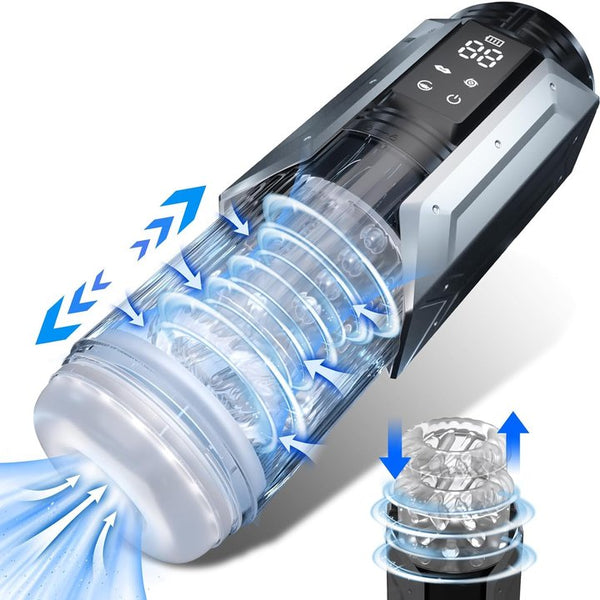 Stroker pour hommes avec 7 modes de succion, de vibration, de propulsion et de rotation