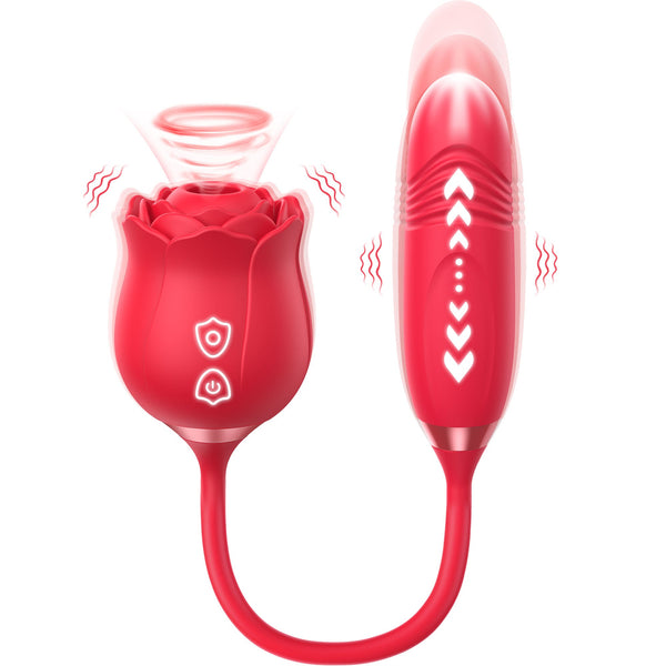 Vibromasseur rose avec modes de tapotement et de poussée