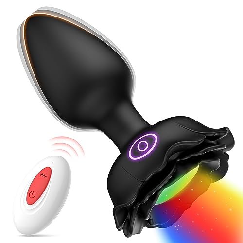 GrandPleas - Plug anal vibrant à LED avec 10 couleurs et réglages de vibration