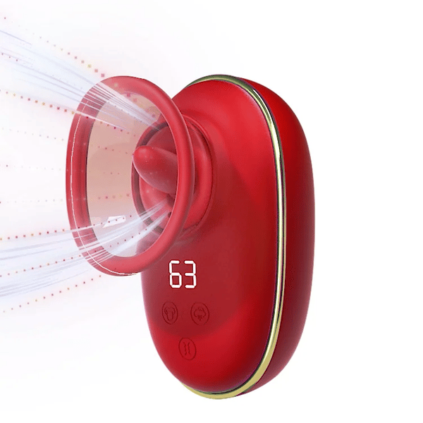 Vibromasseur suceur clitoridien avec fonction de léchage et de vibration